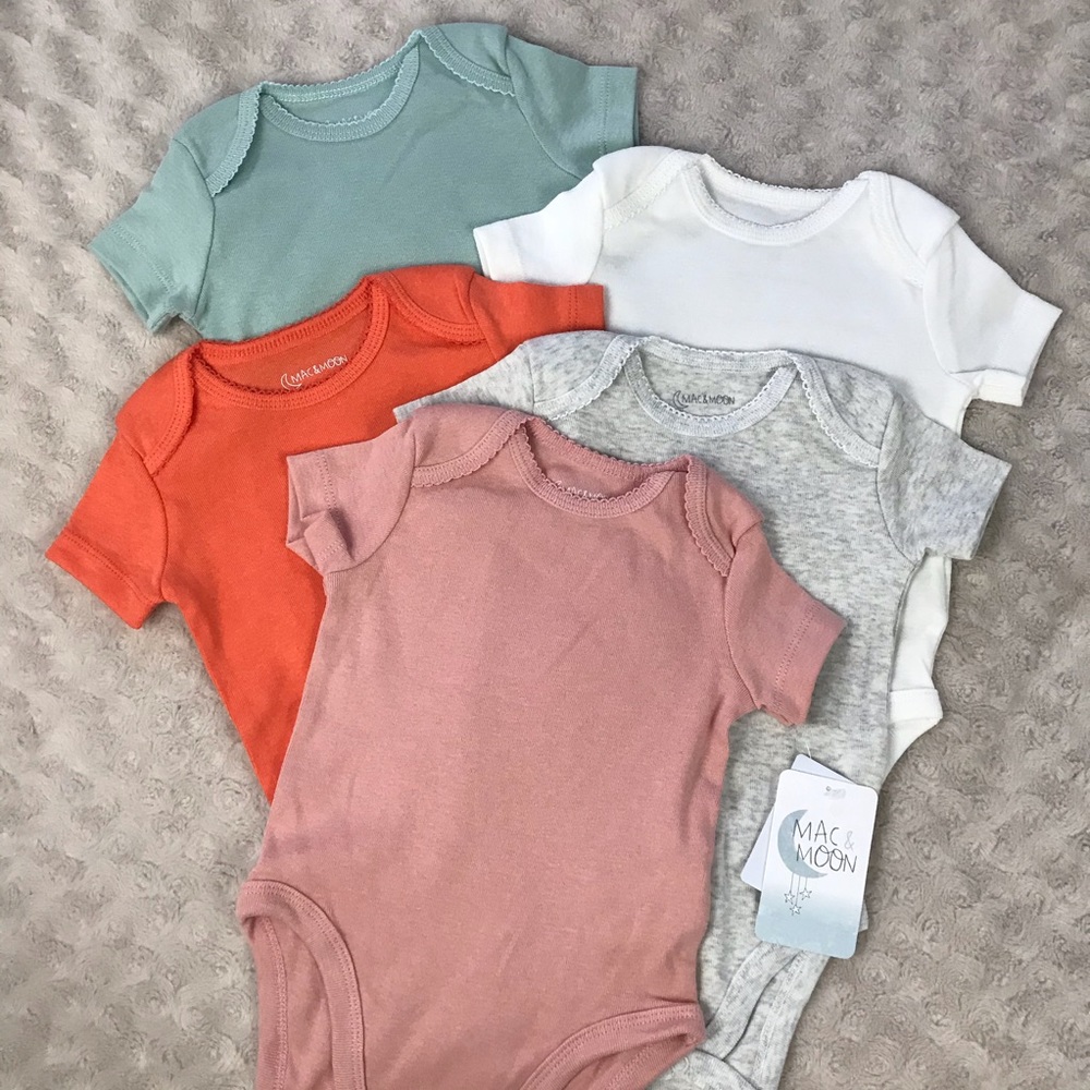 Mac & Moon Bodysuit Bundle Baby Girl Size 6M